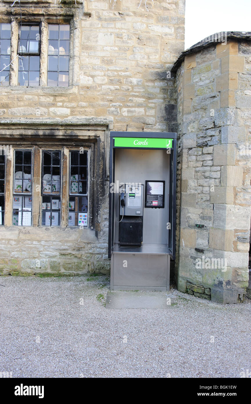 Telephone box pay card phone Burford Oxfordshire Cotswolds Stock Photo