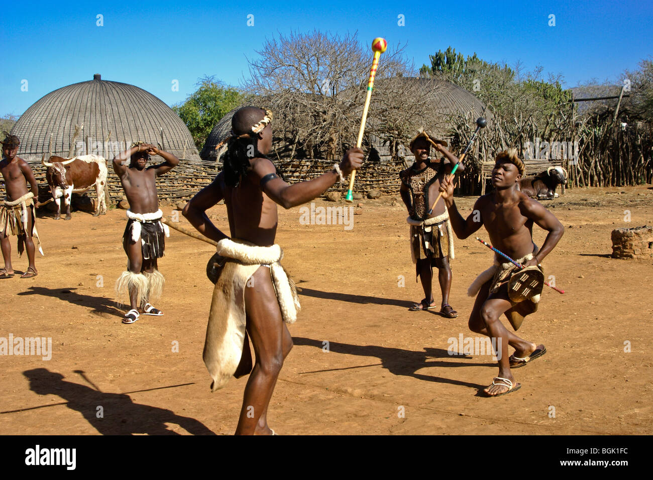 AFRIPICS - Stick fighting demonstration by Zulu men at the