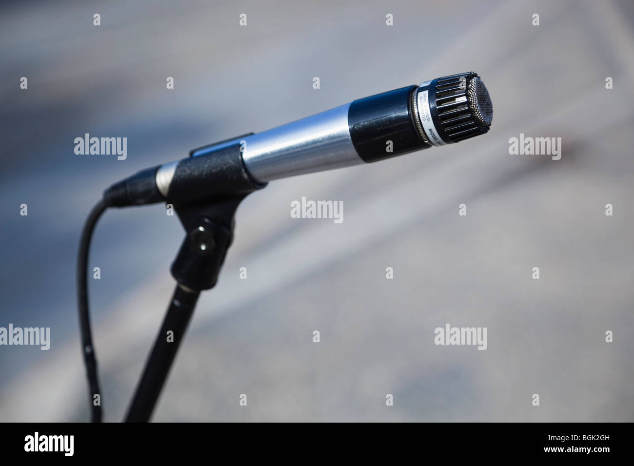 Microphone on stand Stock Photo