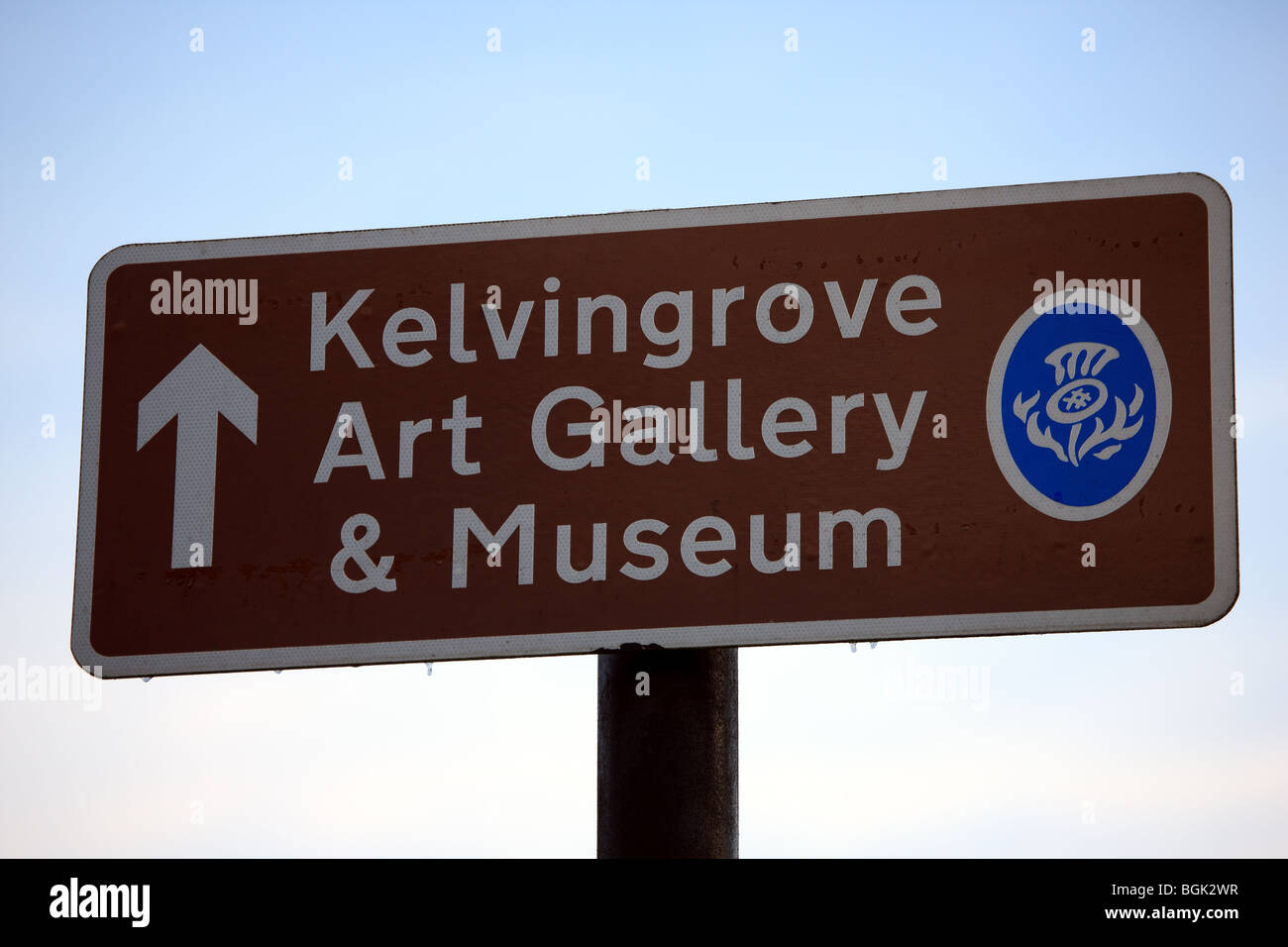Sign for Glasgow's Kelvingrove Art Gallery & Museum Stock Photo