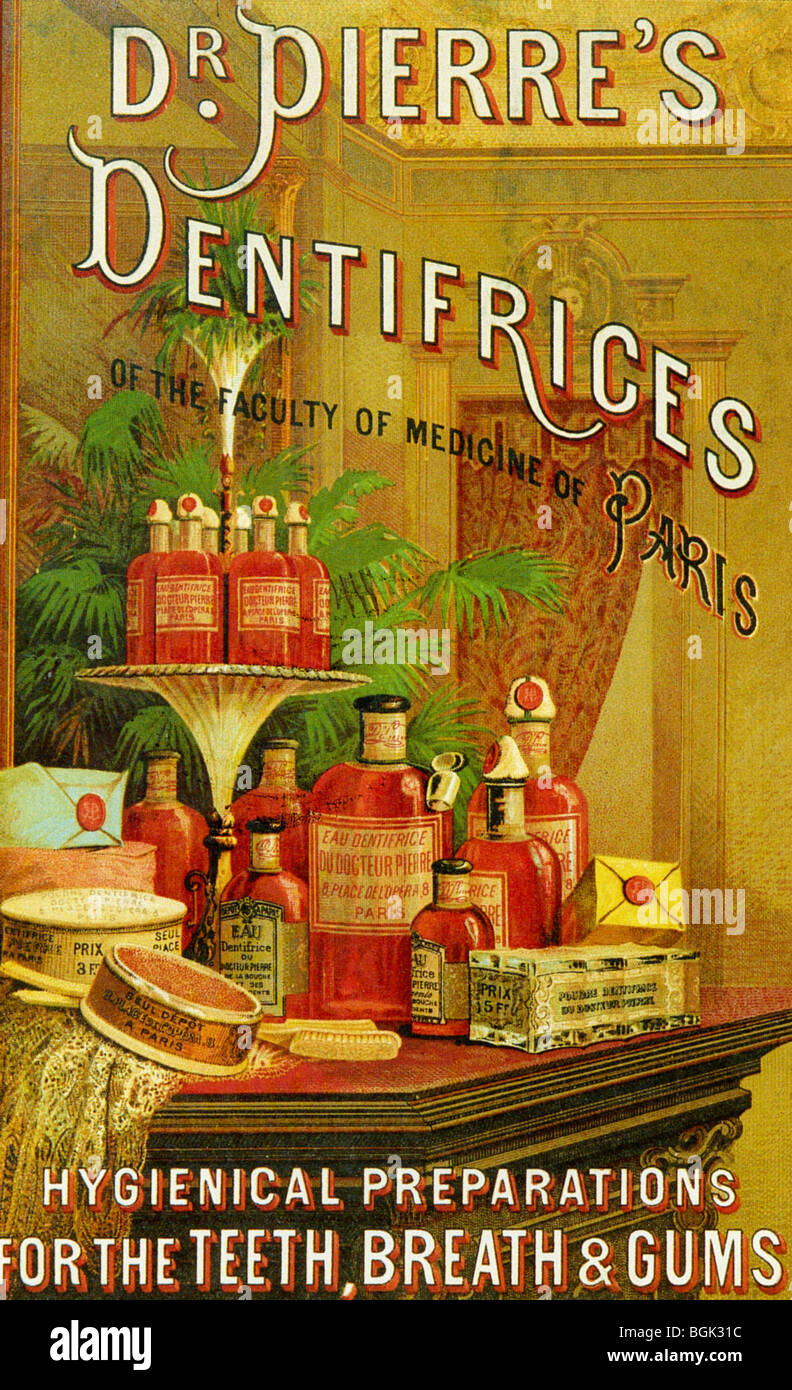 CLEAN TEETH 19th century advert for a mouth wash Stock Photo Alamy