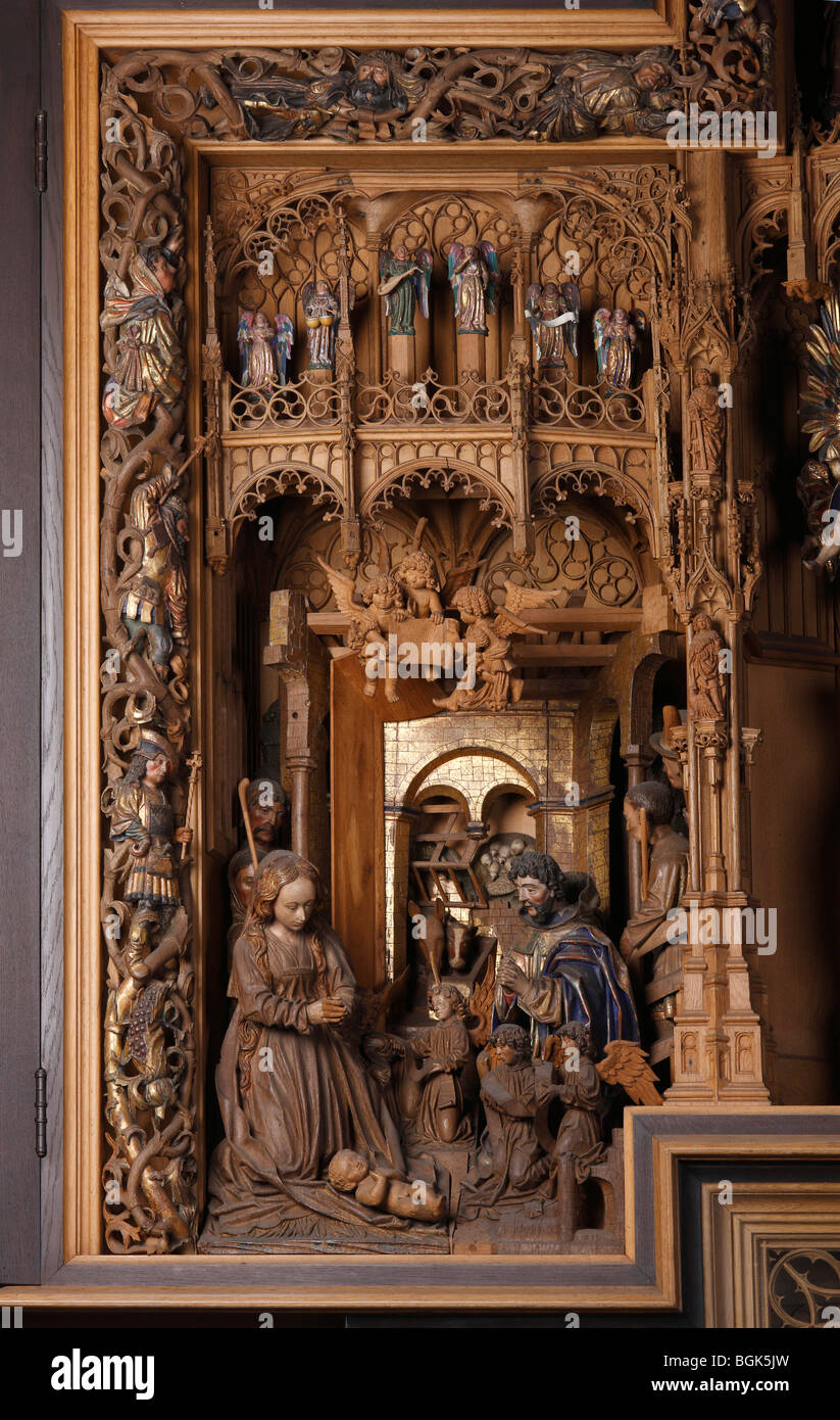 Kleve, Probsteikirche St. Mariae Himmelfahrt, Marienaltar im Hochchor, 1510/1515 von Henrik Douvermann und Jakob Dericks, Christ Stock Photo