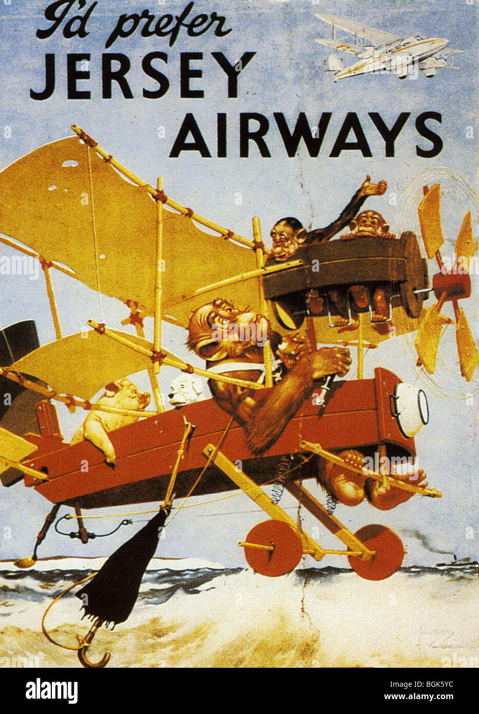 JERSEY AIRWAYS advert about 1930 Stock Photo