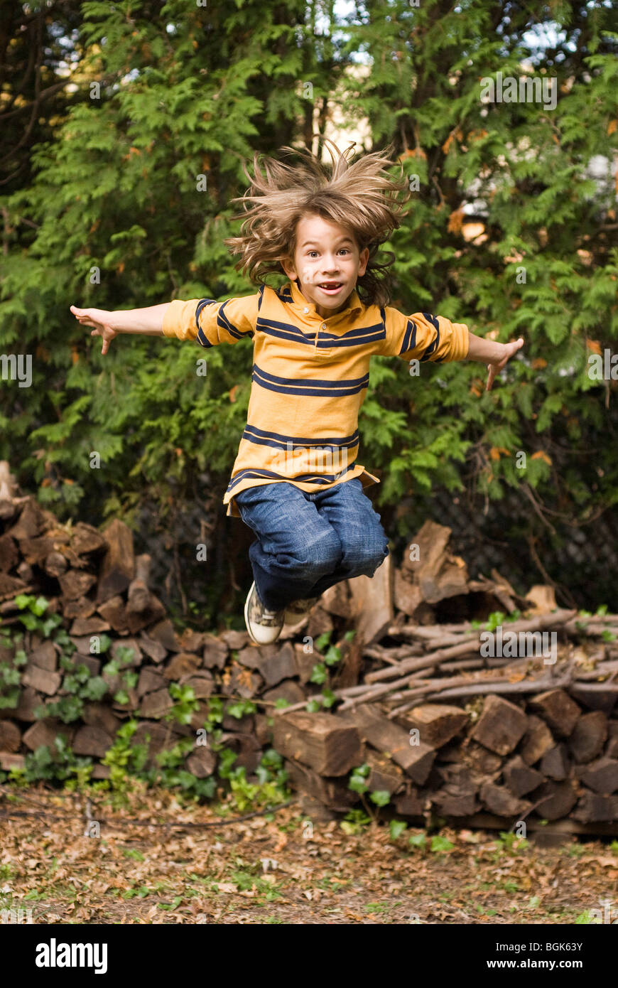 boy jumping Stock Photo