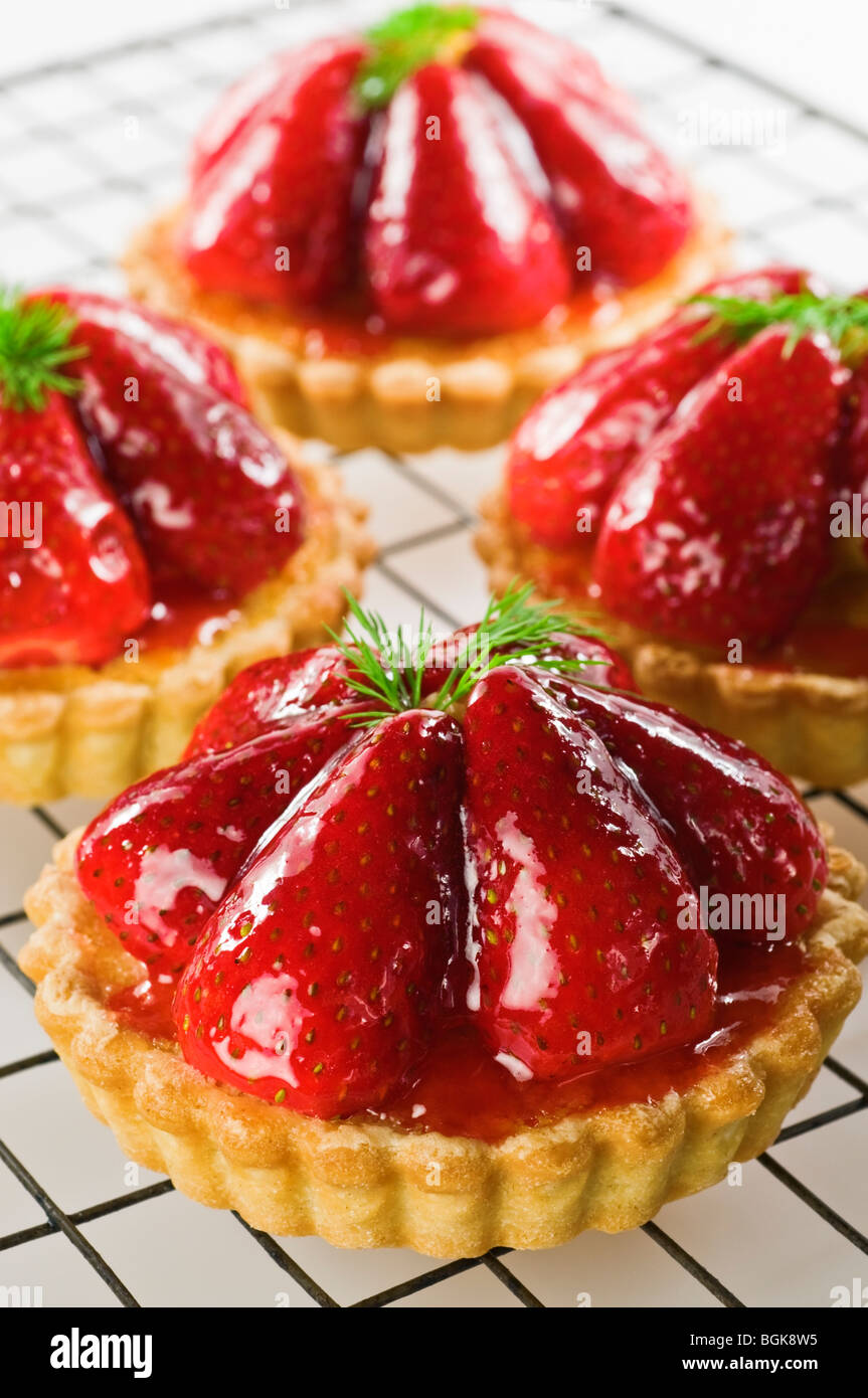 Strawberry tarts Stock Photo
