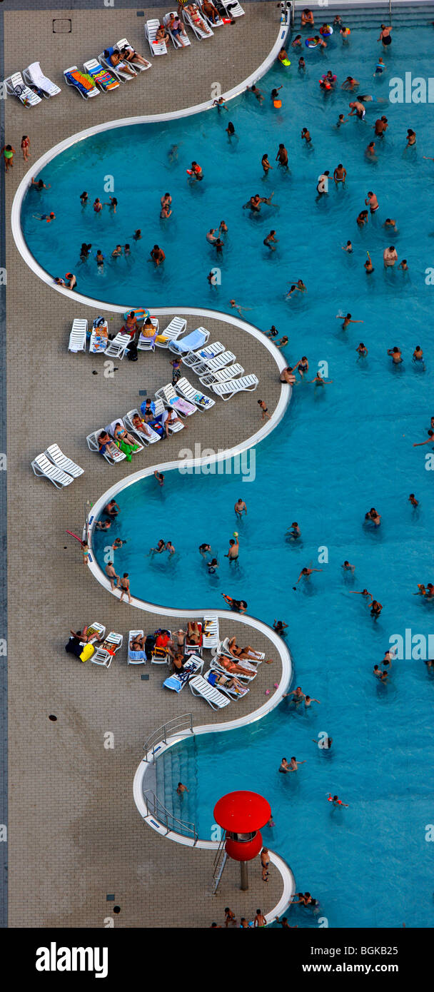 Aerial photo, Annenbad public pool, Huellberg, Witten, Ruhrgebiet area, North Rhine-Westphalia, Germany, Europe Stock Photo