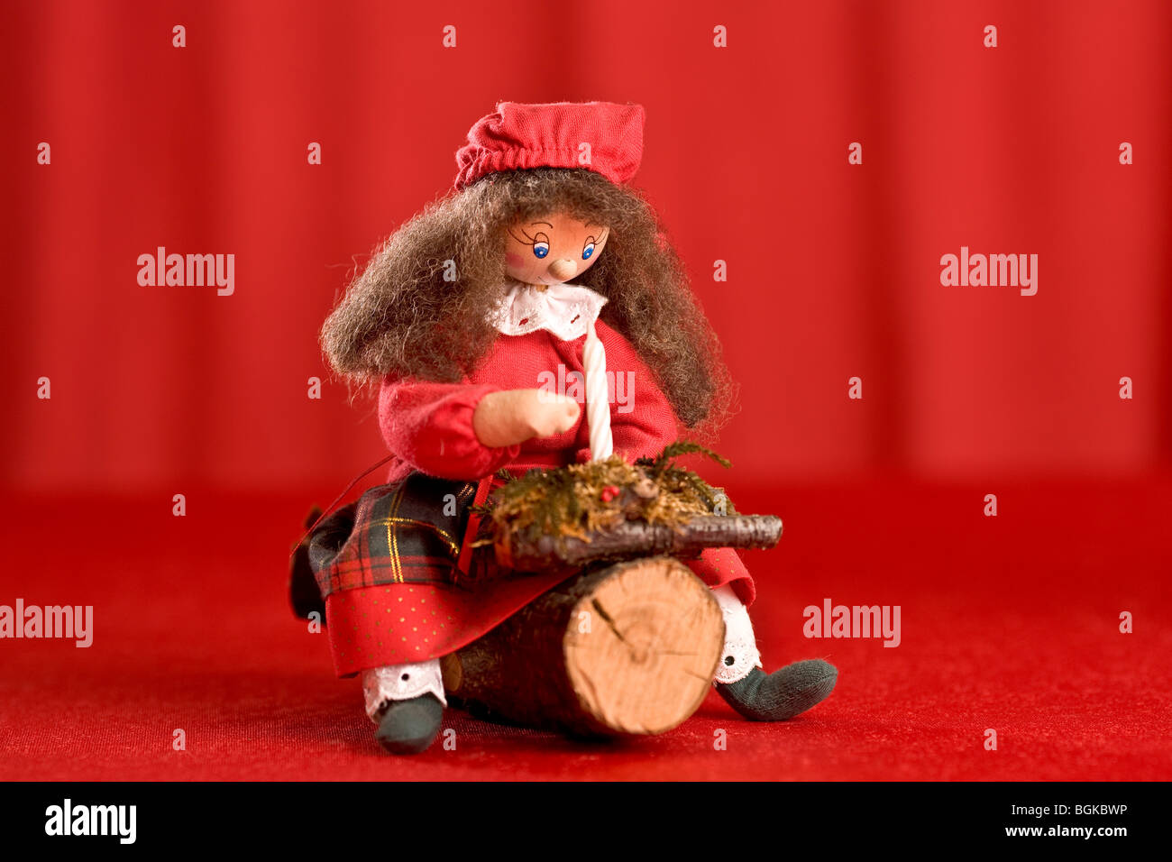 Pixy figurine making Christmas decoration Stock Photo