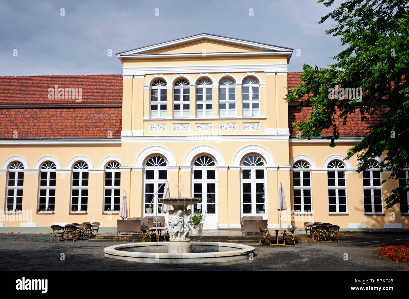 Orangery in the palace gardens of Neustrelitz, Mecklenburg Lake District, Mecklenburg-Western Pomerania, Germany, Europe Stock Photo