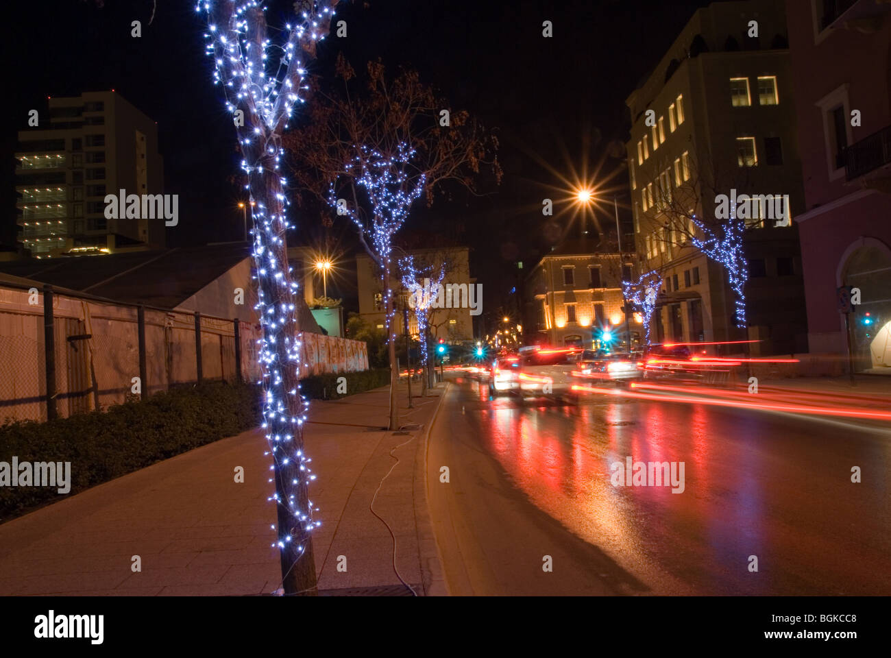 Christmas light Beirut Lebanon Stock Photo