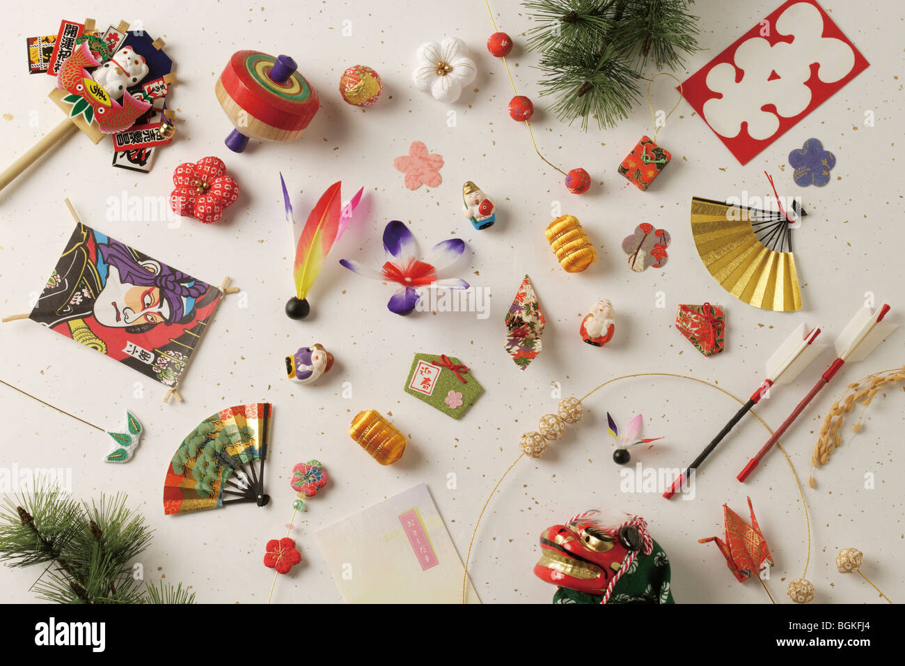 Japanese New Years accessories Stock Photo