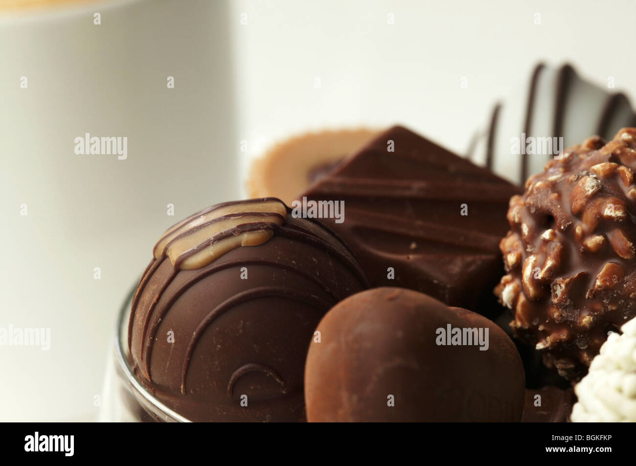 Variation of chocolates Stock Photo