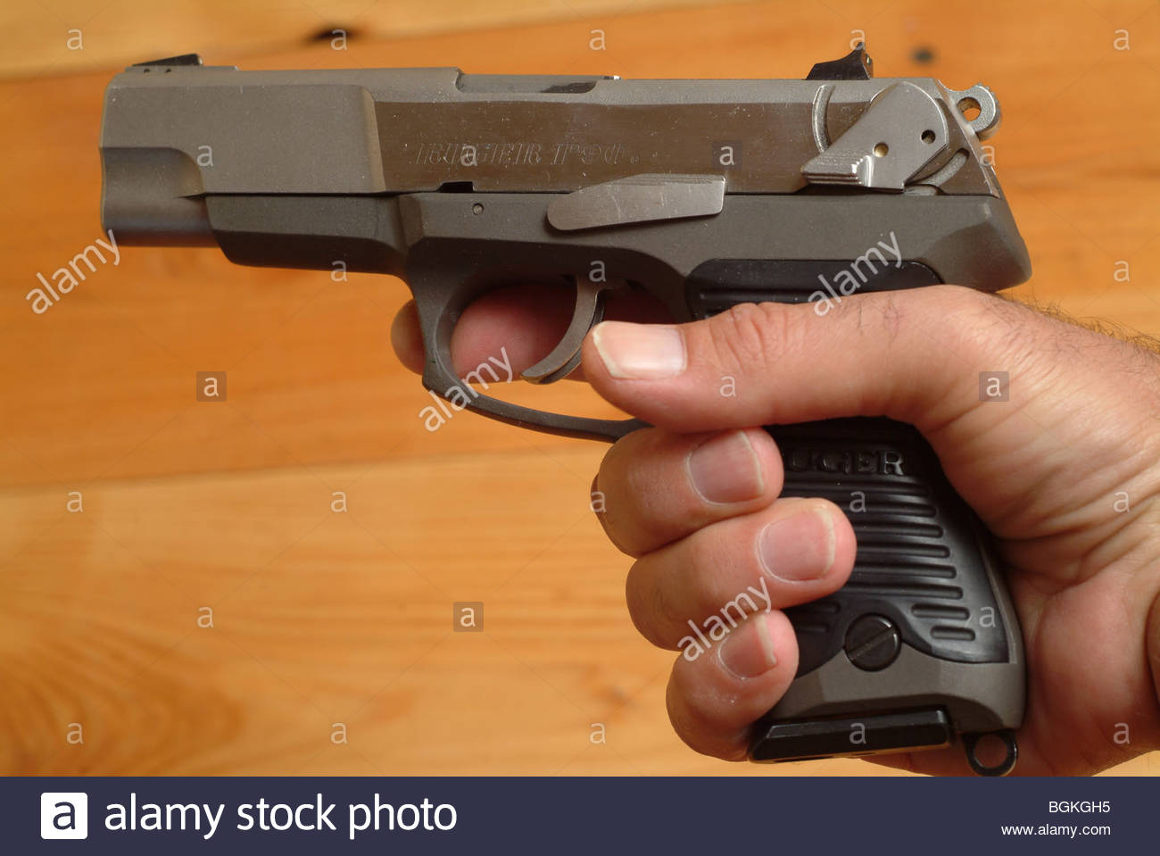 Gun in mans hand USA America Ruger p45 45mm self defense guns Stock Photo 27474977 Alamy
