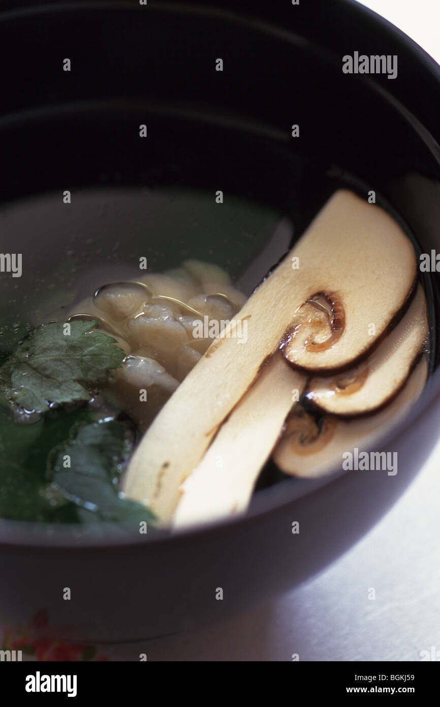 Matsutake mushroom soup Stock Photo Alamy