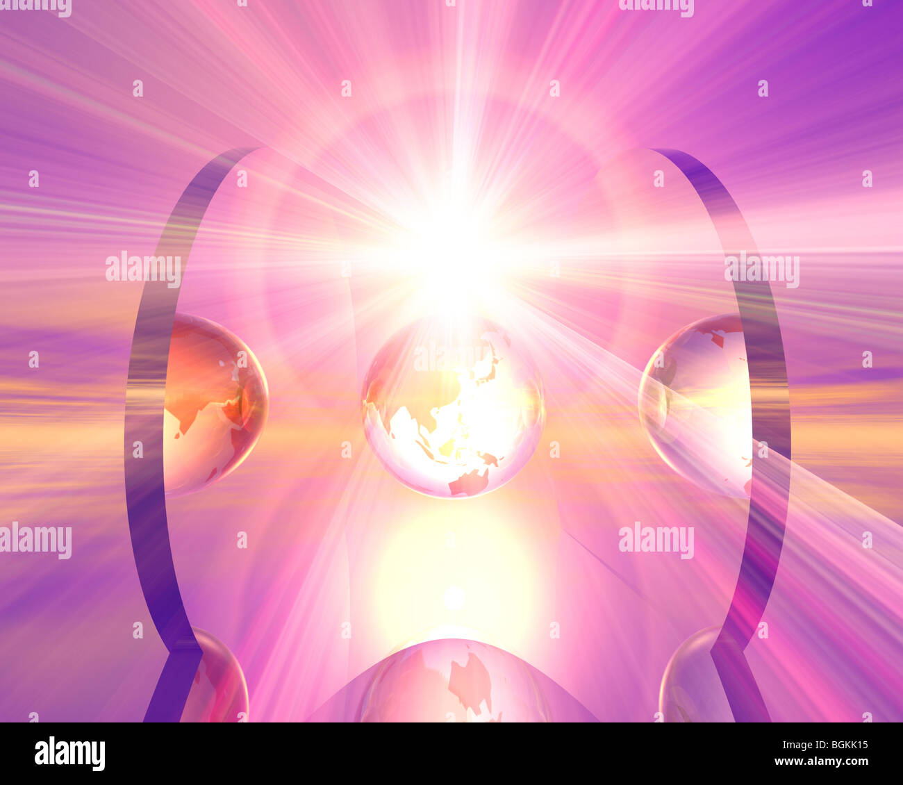 Sunbeam Object Globe and sunbeam Stock Photo - Alamy