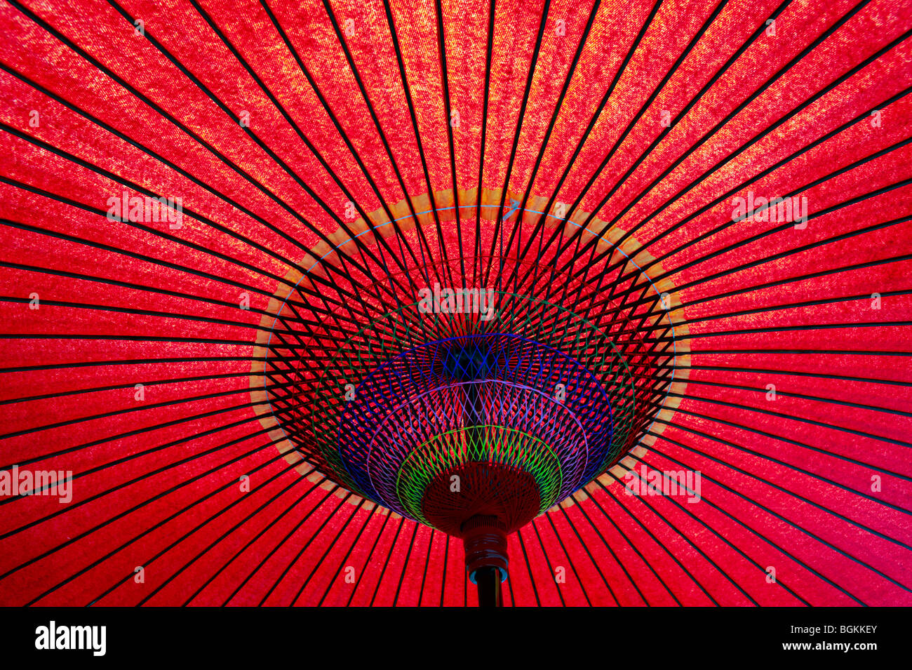 JAPANESE UMBRELLA, RED, COLOURFUL, KYOTO, JAPAN, JAPANESE Stock Photo