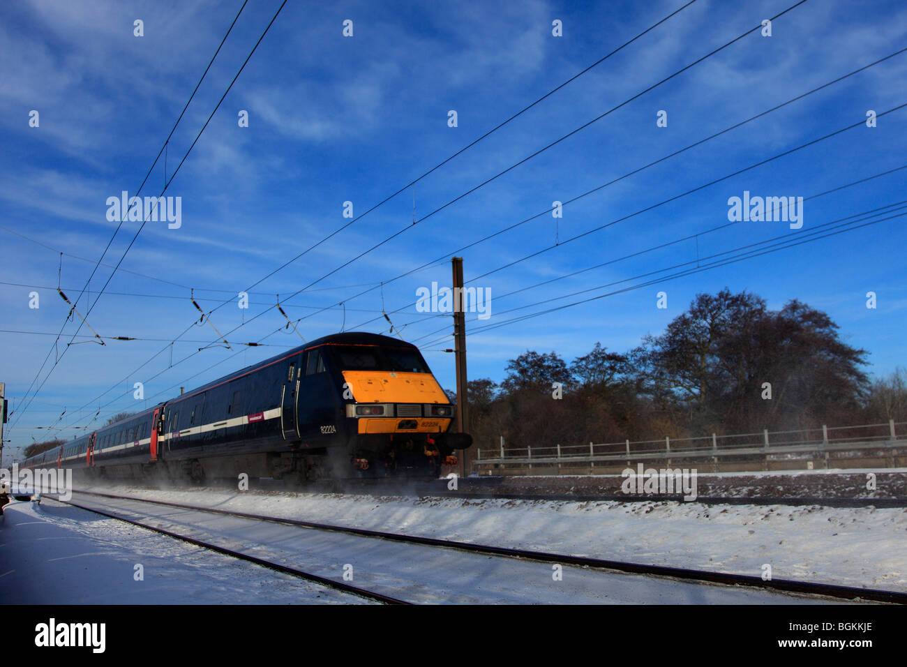 Winter Snow East Coast Trains 82224 DVT High Speed Electric Engine East