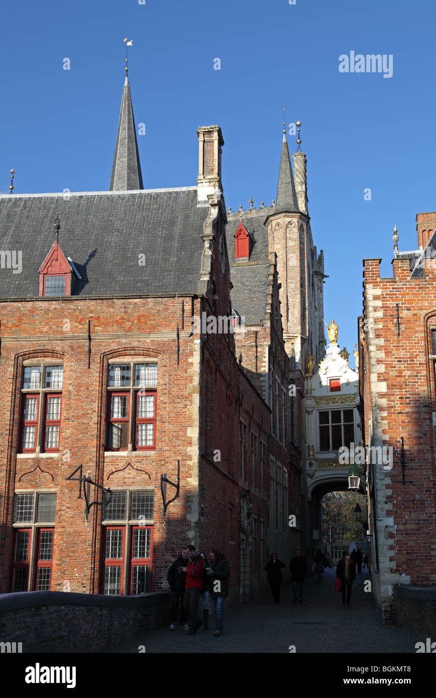 Blind Donkey Street or Blinde Ezelstraat at Bruges Stock Photo