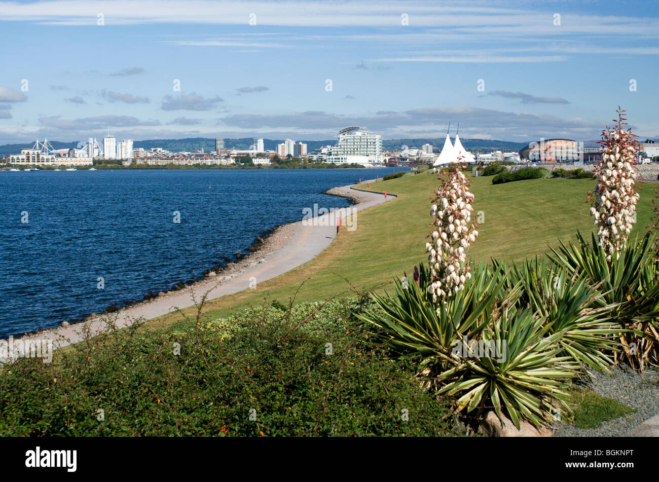 Cardiff Bay from the Barrage, Cardiff, South Wales, UK. Stock Photo