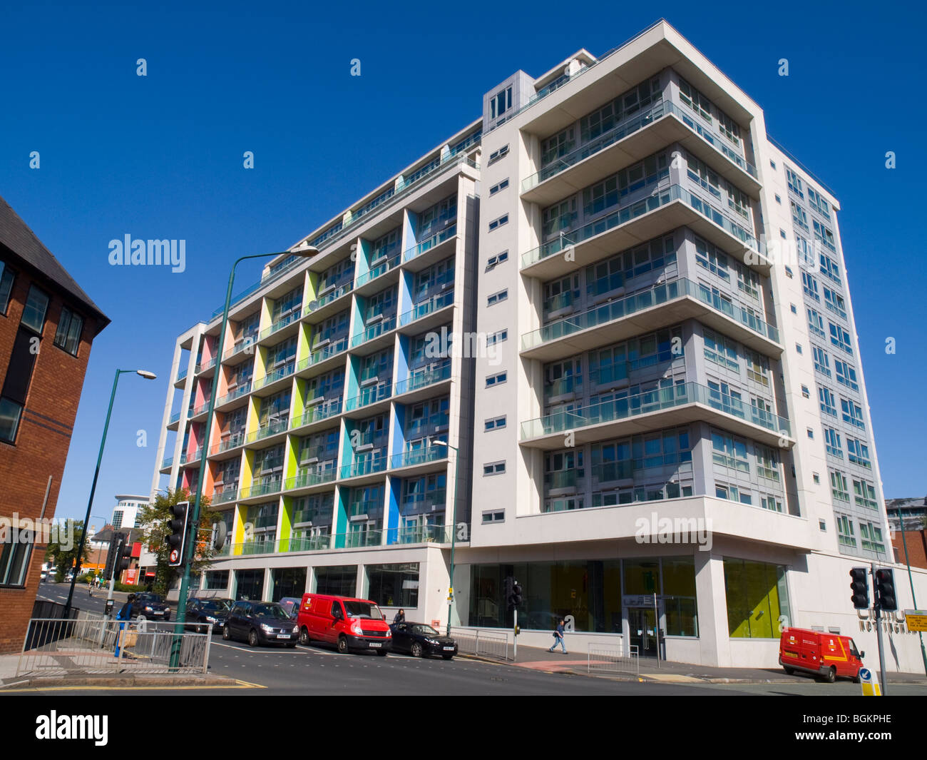 A modern apartment building in Nottingham City Centre, Nottinghamshire