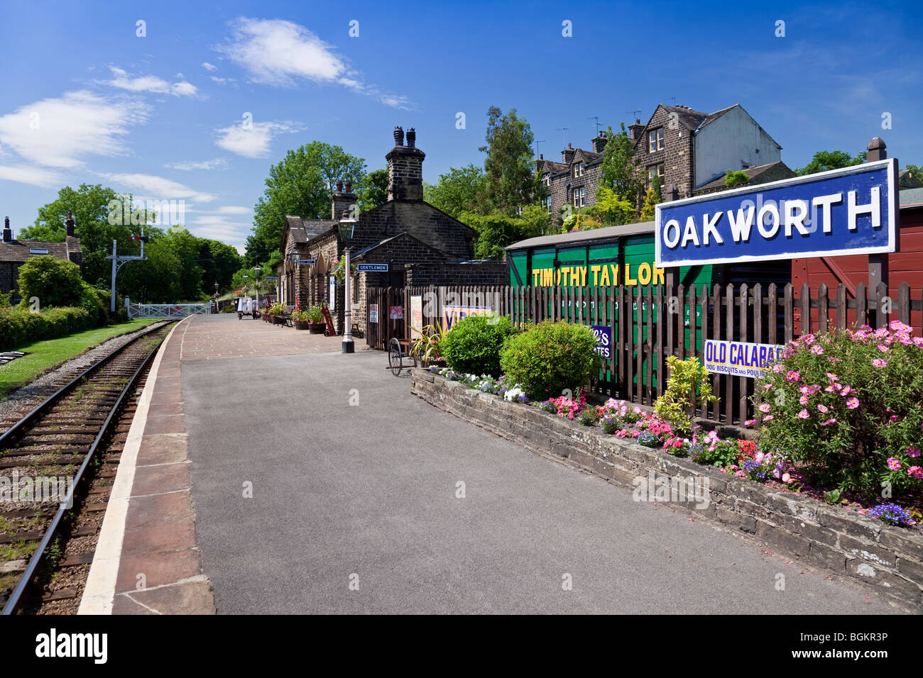 Oakworth Station on the Keighley & Worth Valley preserved Steam Railway