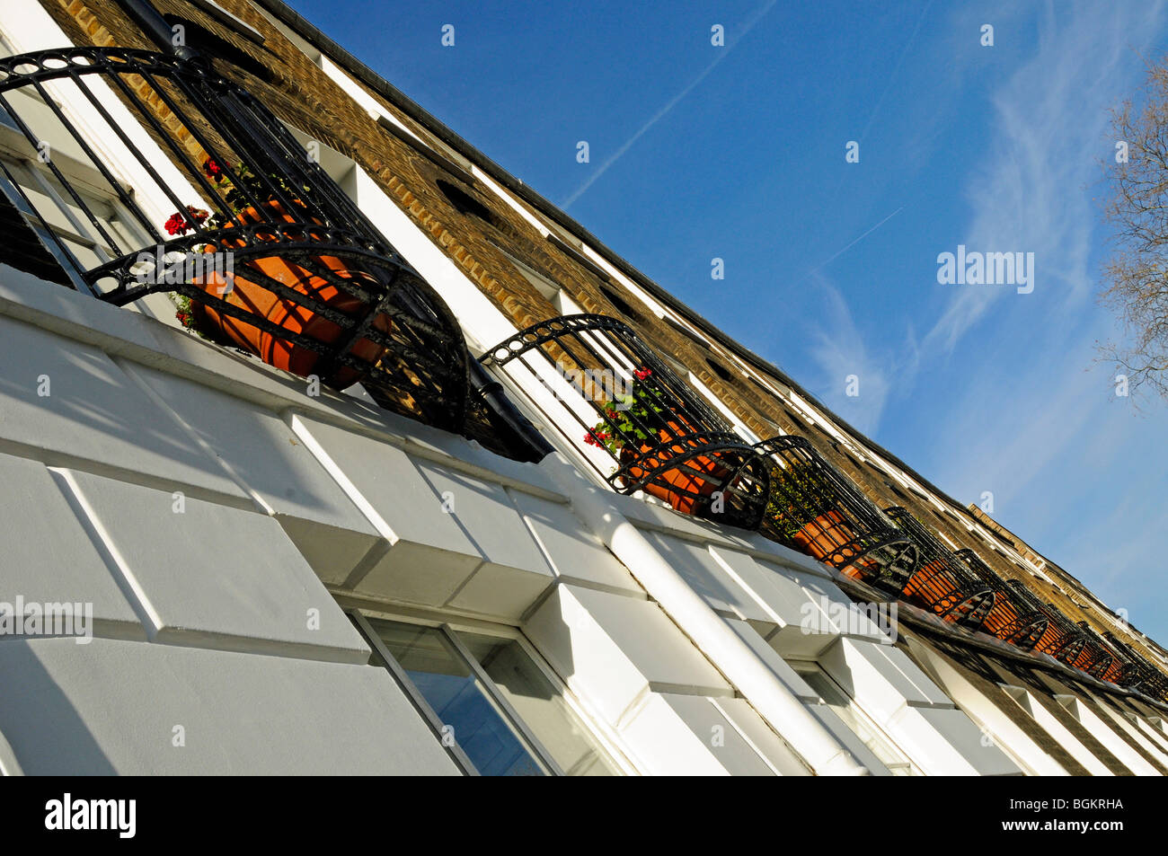 Balconies Highbury Terrace N5 Islington London England UK Stock Photo