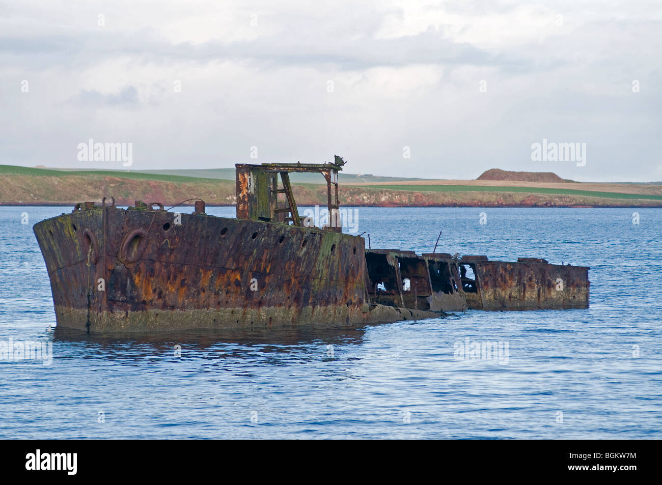 Rusting hull of a timber ship sunk during World War 2  SCO 5879 Stock Photo