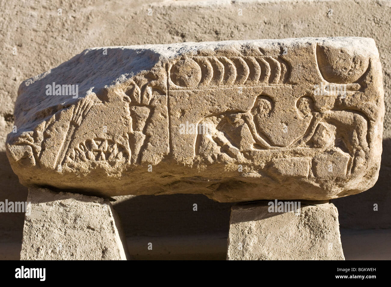 Men at work on Amarna style newly discovered individual blocks from the ...