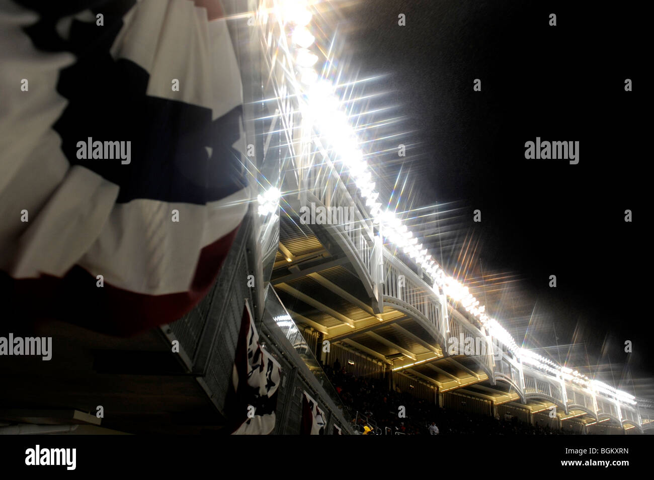 Detail of Yankee Stadium lights Stock Photo