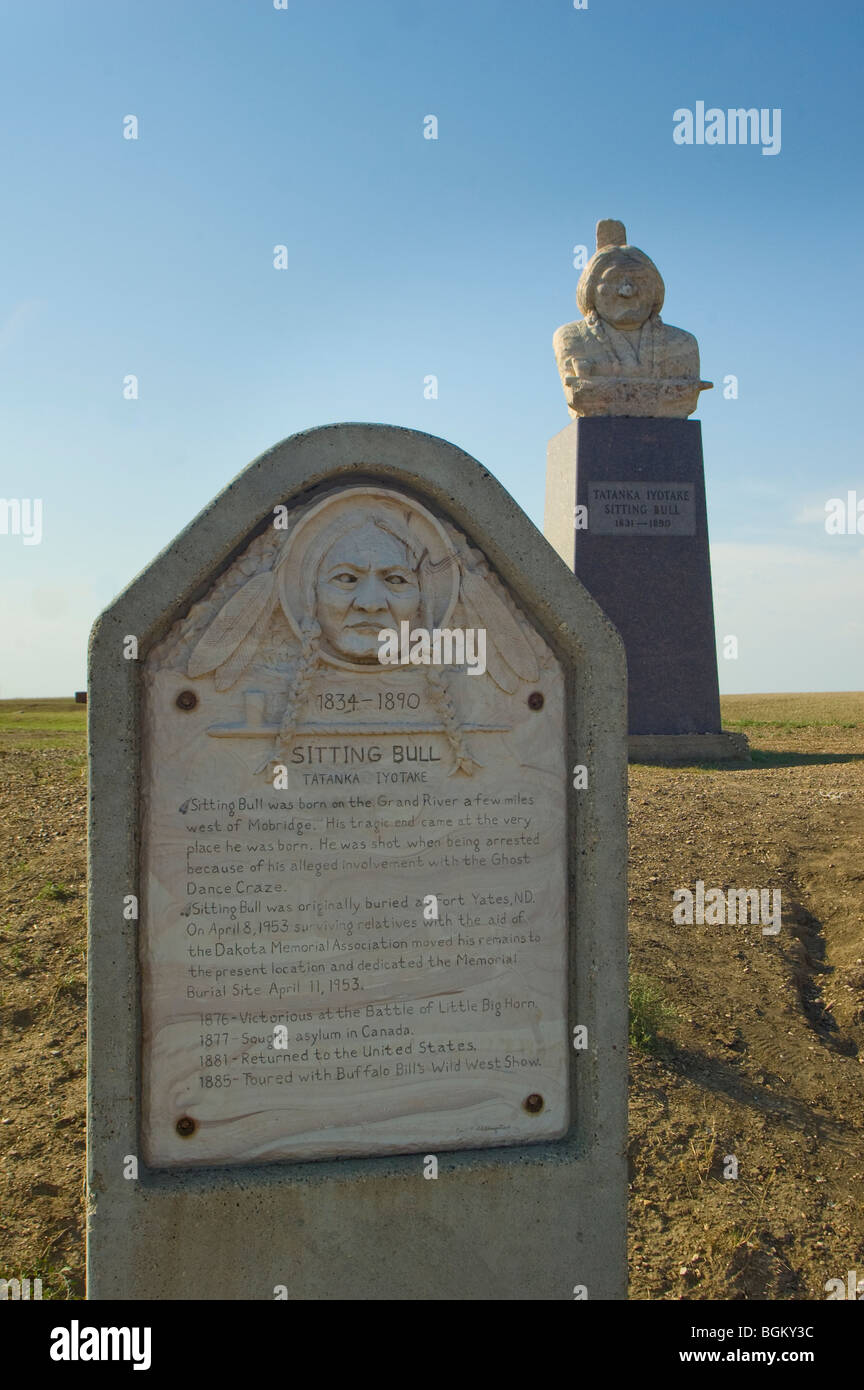 Sitting Bull memorial is situated on a high bluff that looks over the Missouri River on the
