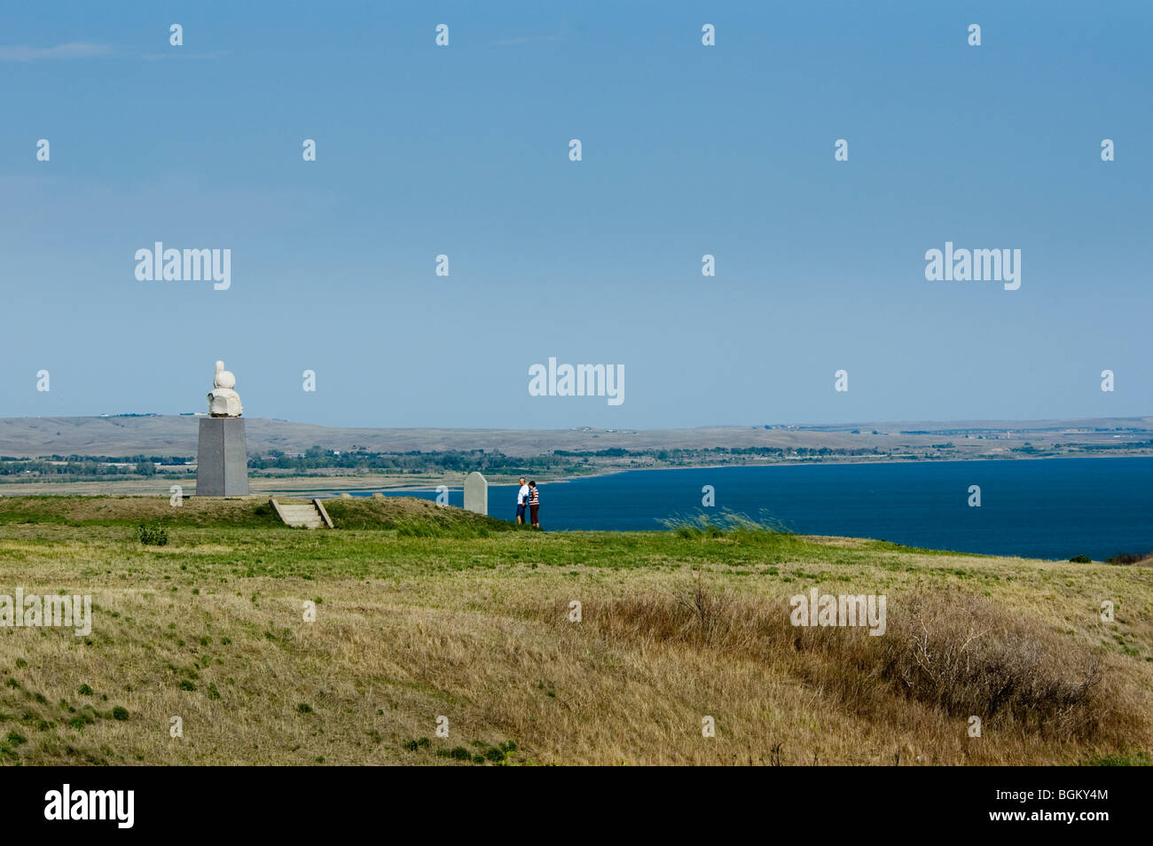 Sitting Bull memorial is situated on a high bluff that looks over the