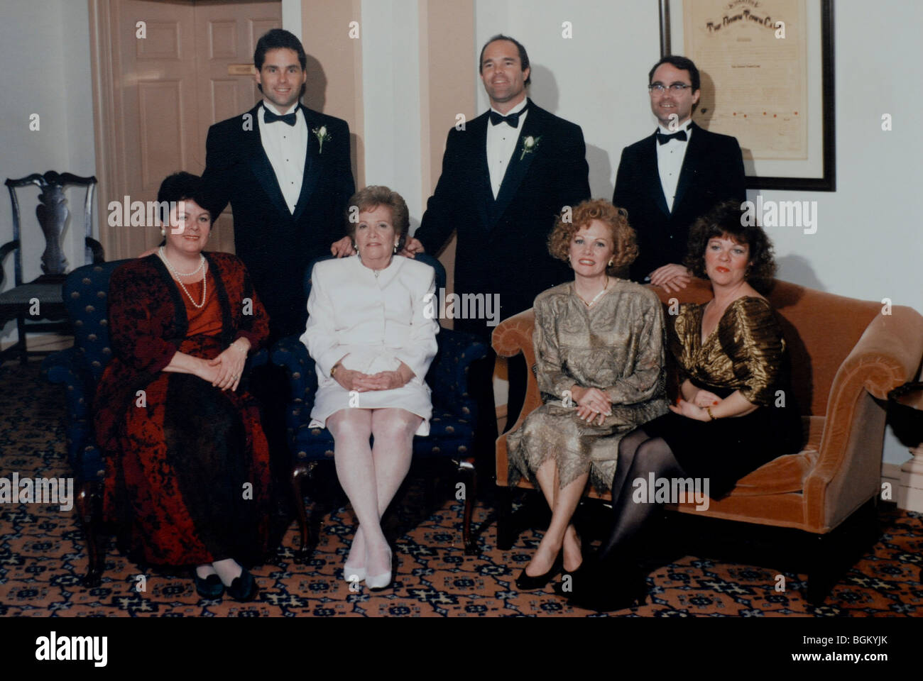New Jersey, USA, "Old Family Photos", Group Portrait Formal Dress, Mother  Adult vintage American photos, older women group serious mother and son USA  middle class Stock Photo - Alamy