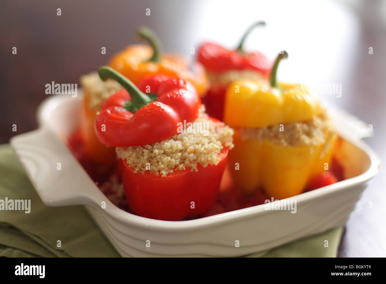 Quinoa stuffed bell peppers Stock Photo