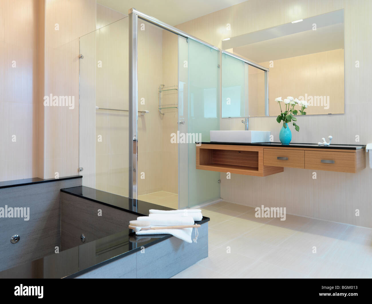 Jacuzzi tub in modern bathroom Stock Photo Alamy