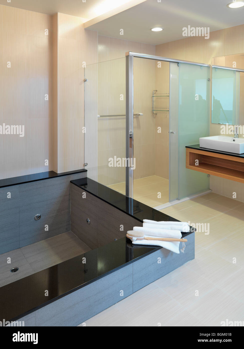 Jacuzzi tub in modern bathroom Stock Photo Alamy