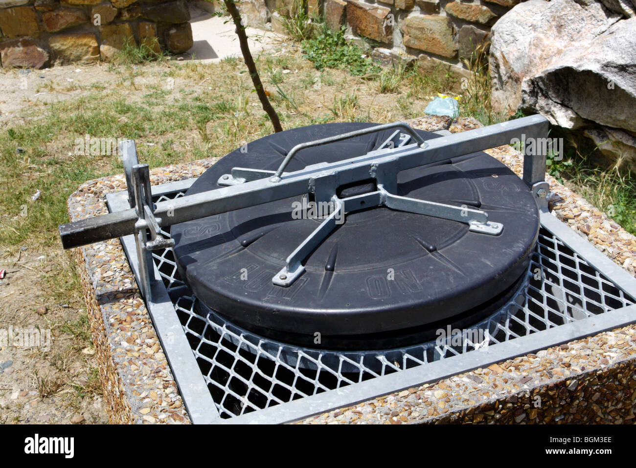 Baboonproof refuse bins in the Western Cape Province of South Africa
