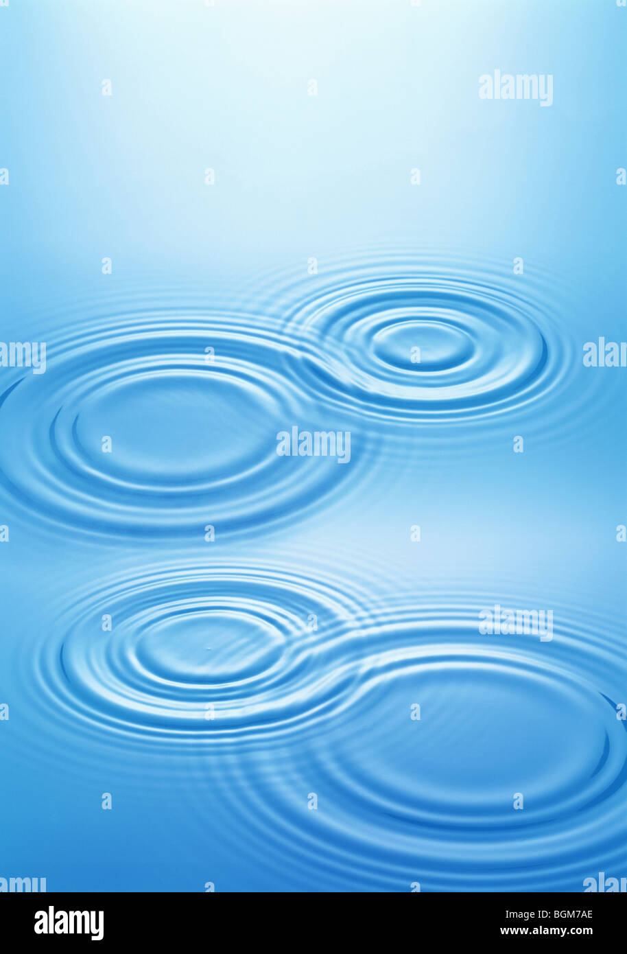 Rippled water with blue background Stock Photo