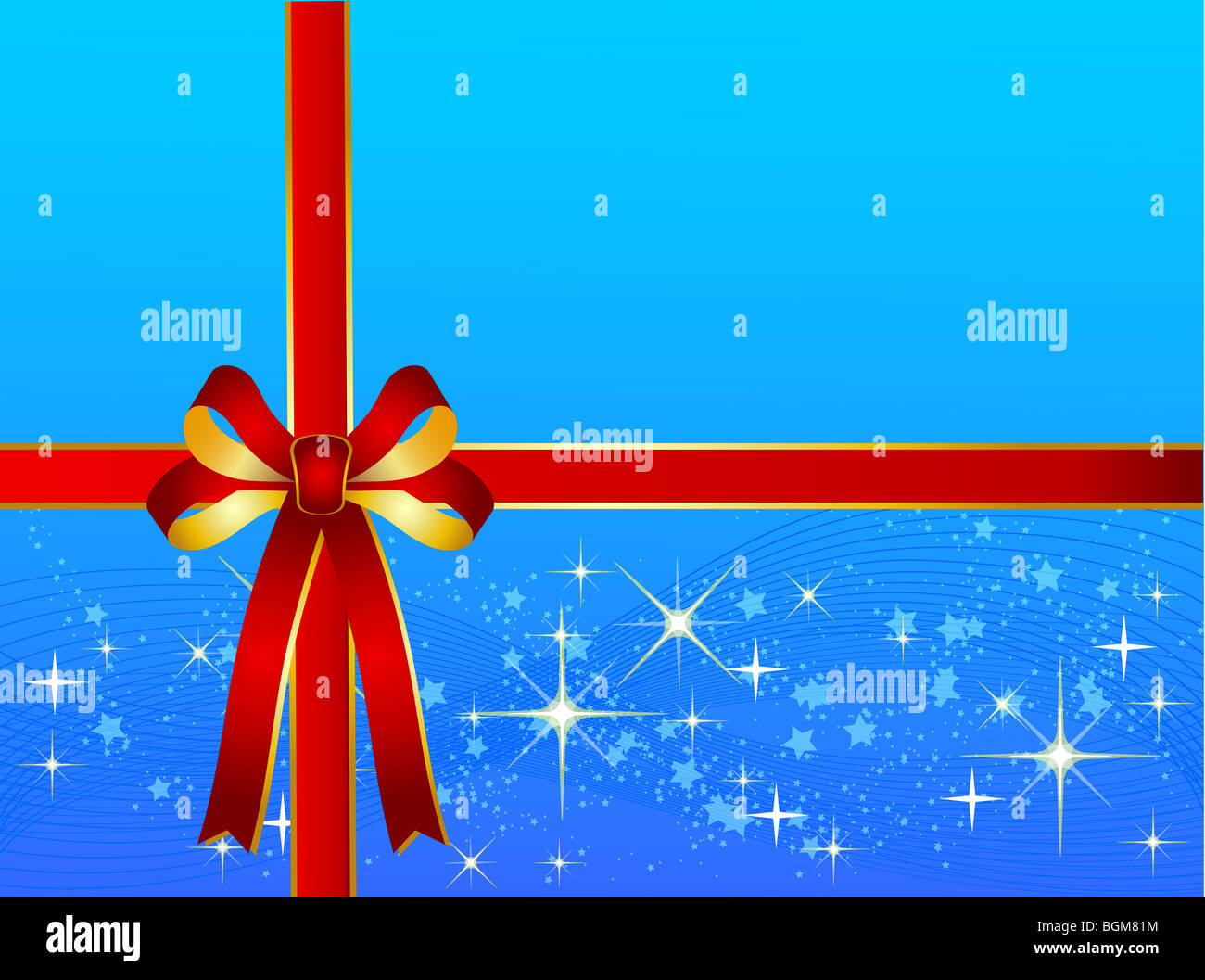 Blue Christmas Background with Ribbon Stock Photo - Alamy