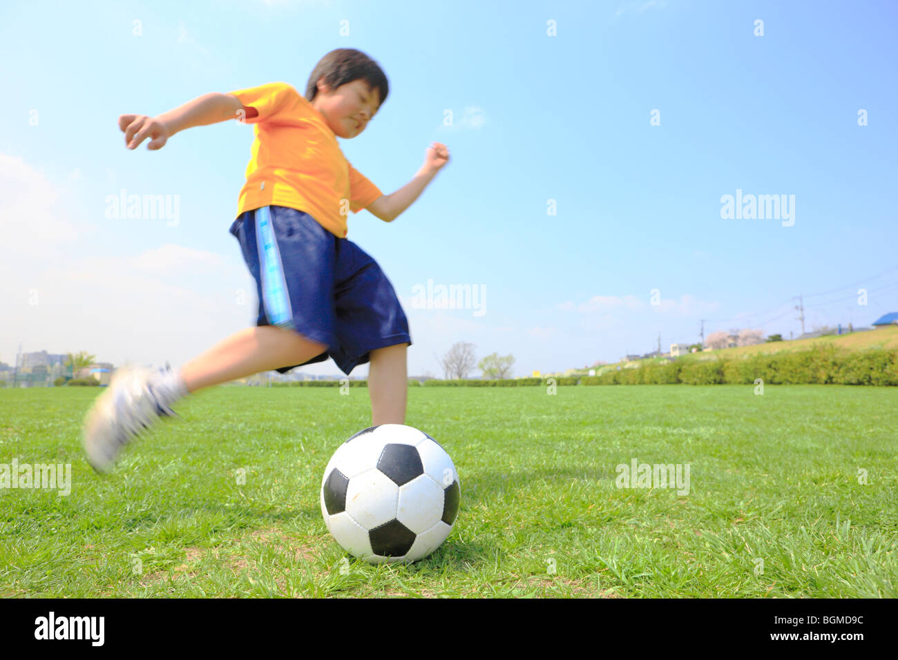 Kicking Soccer Ball High Resolution Stock Photography And Images Alamy