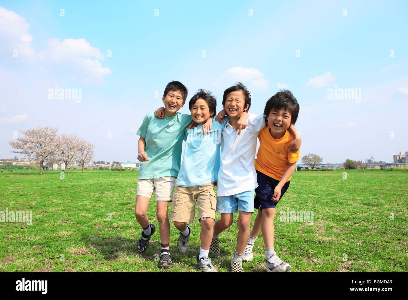 Arm around each other and boys hi-res stock photography and images - Alamy