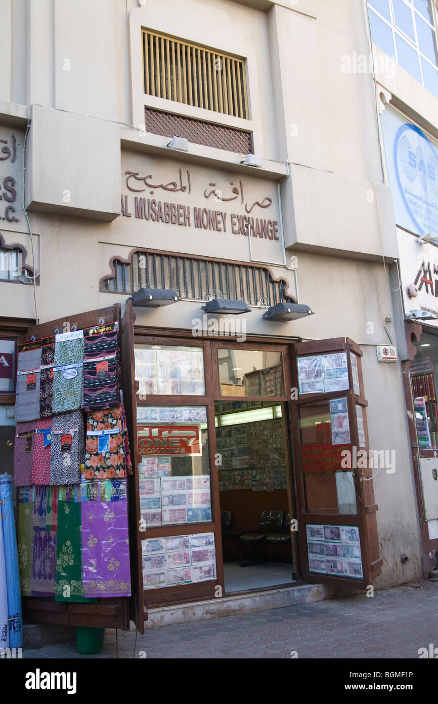 Dubai United Arab Emirates A money exchange shop in the Old Souk Stock Photo Alamy