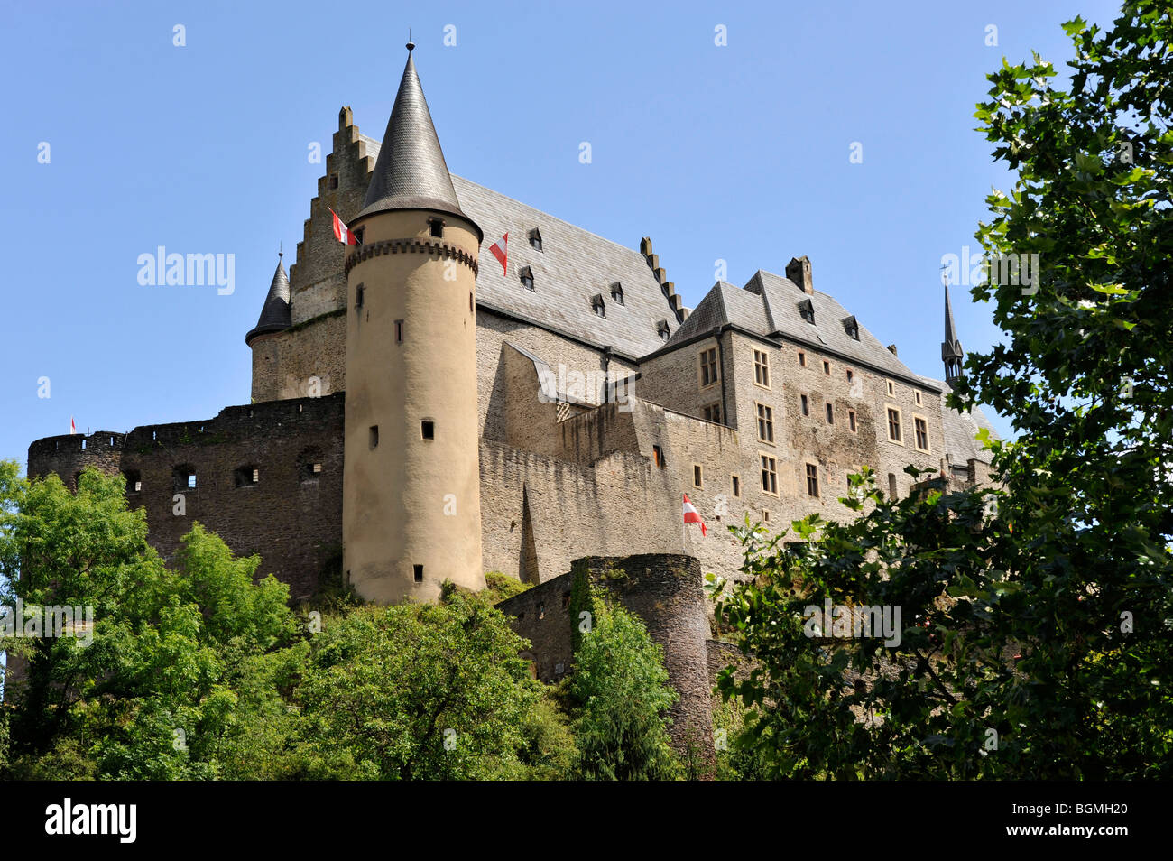 Vianden Castle, Vianden, Grand Dutchy of Luxembourg, Europe. Stock Photo