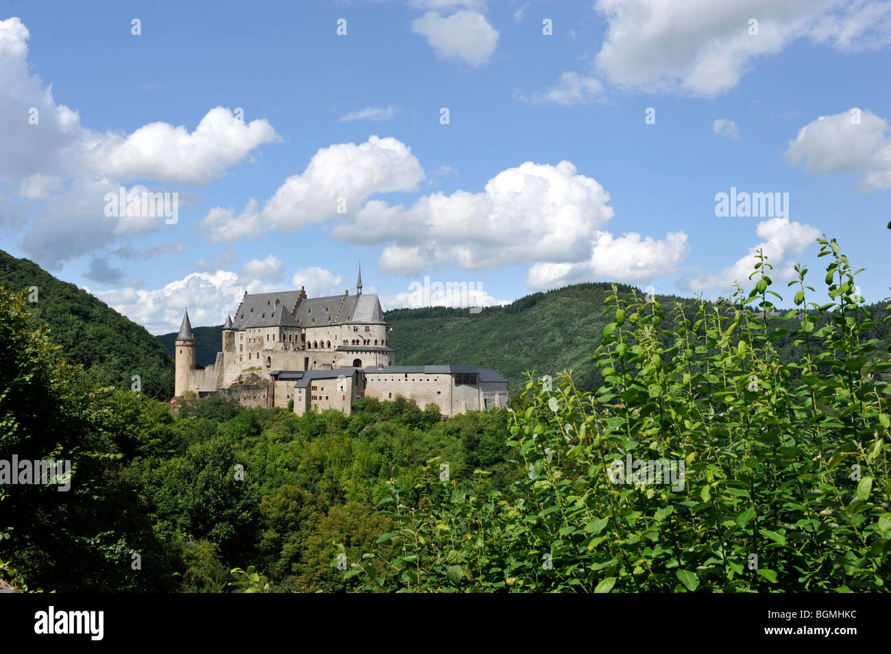 Vianden Castle, Vianden, Grand Dutchy of Luxembourg, Europe. Stock Photo
