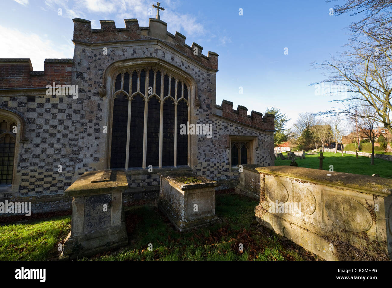 tombstones within the churchyard St Marys an English rural village parish church Ewelme Oxfordshire UK Stock Photo