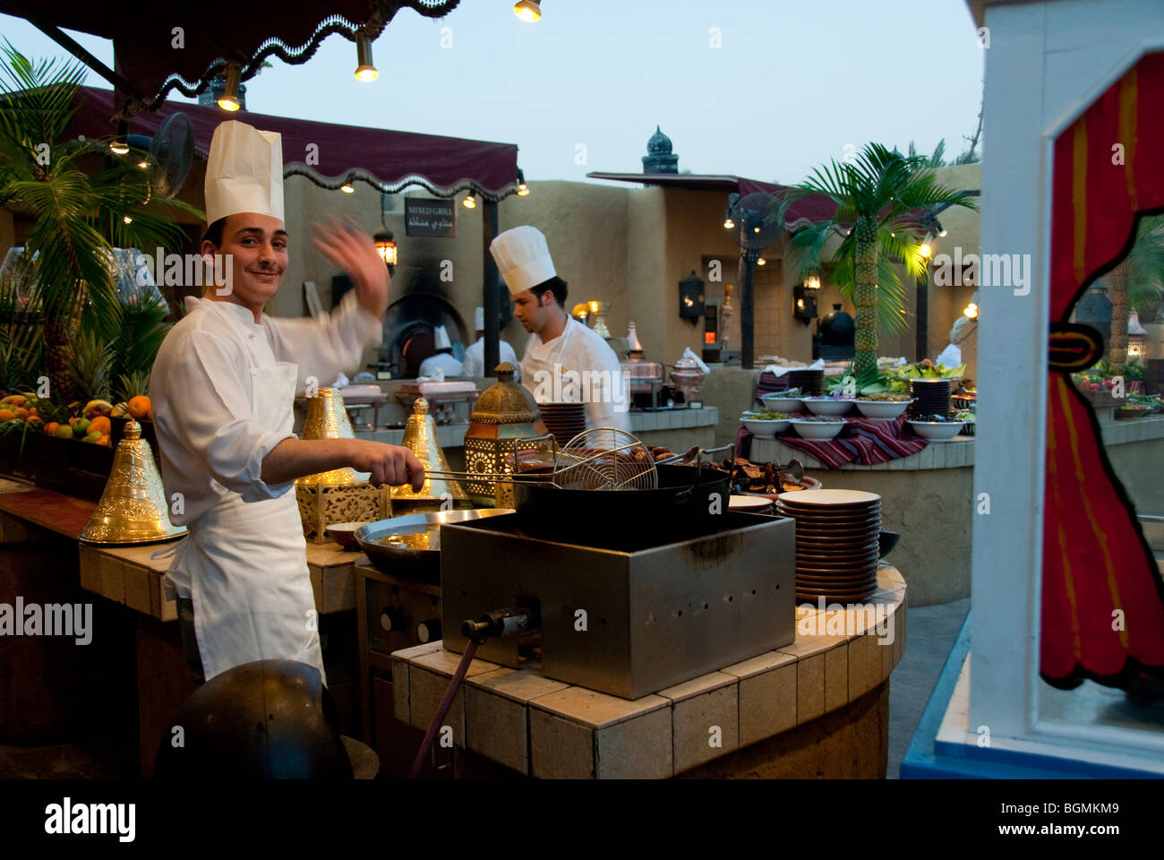 Dubai, United Arab Emirates, Young Chef Working in Commercial Kitchen