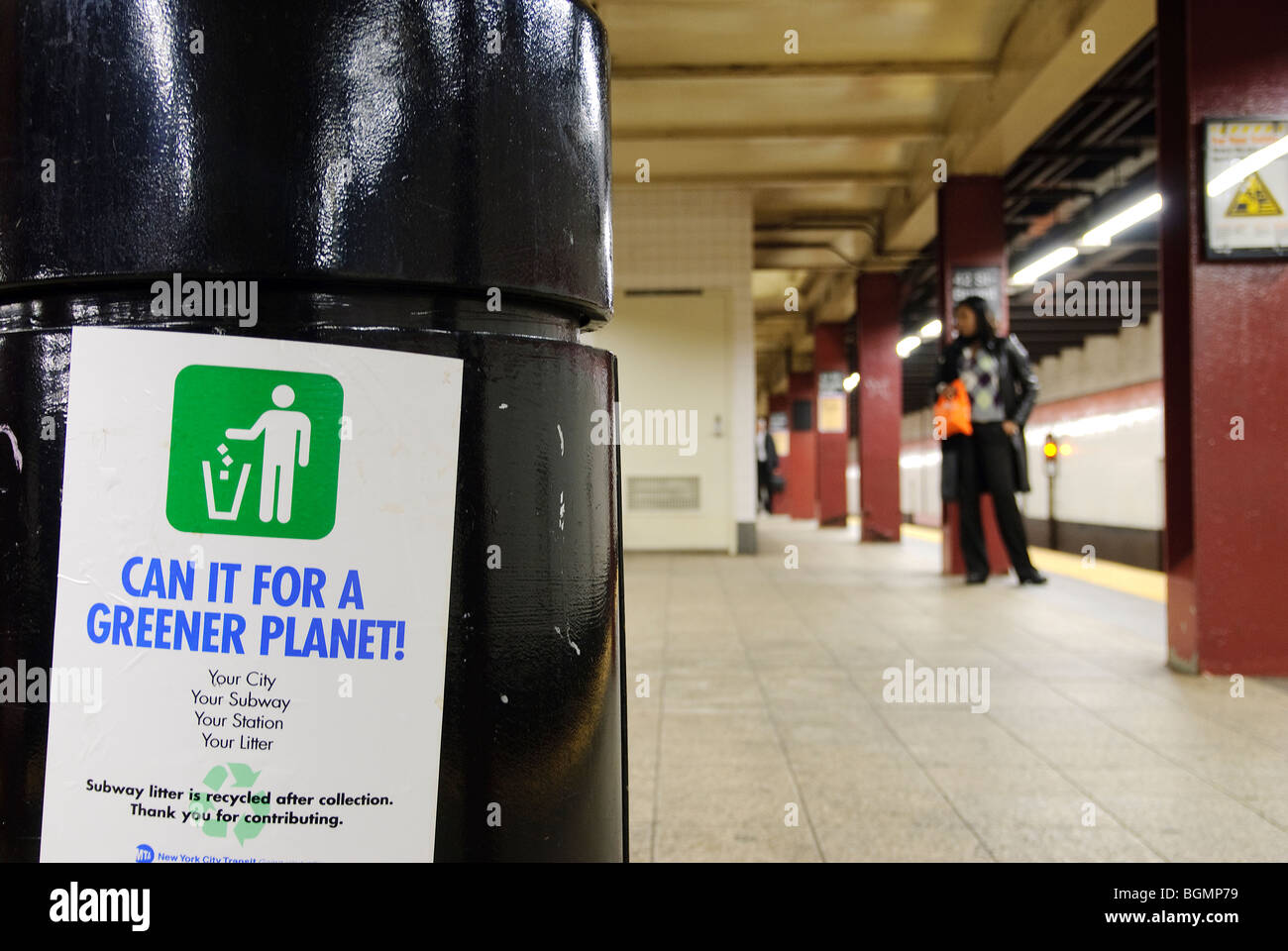 New York City Subway Metro, Re-cycling poster Stock Photo - Alamy