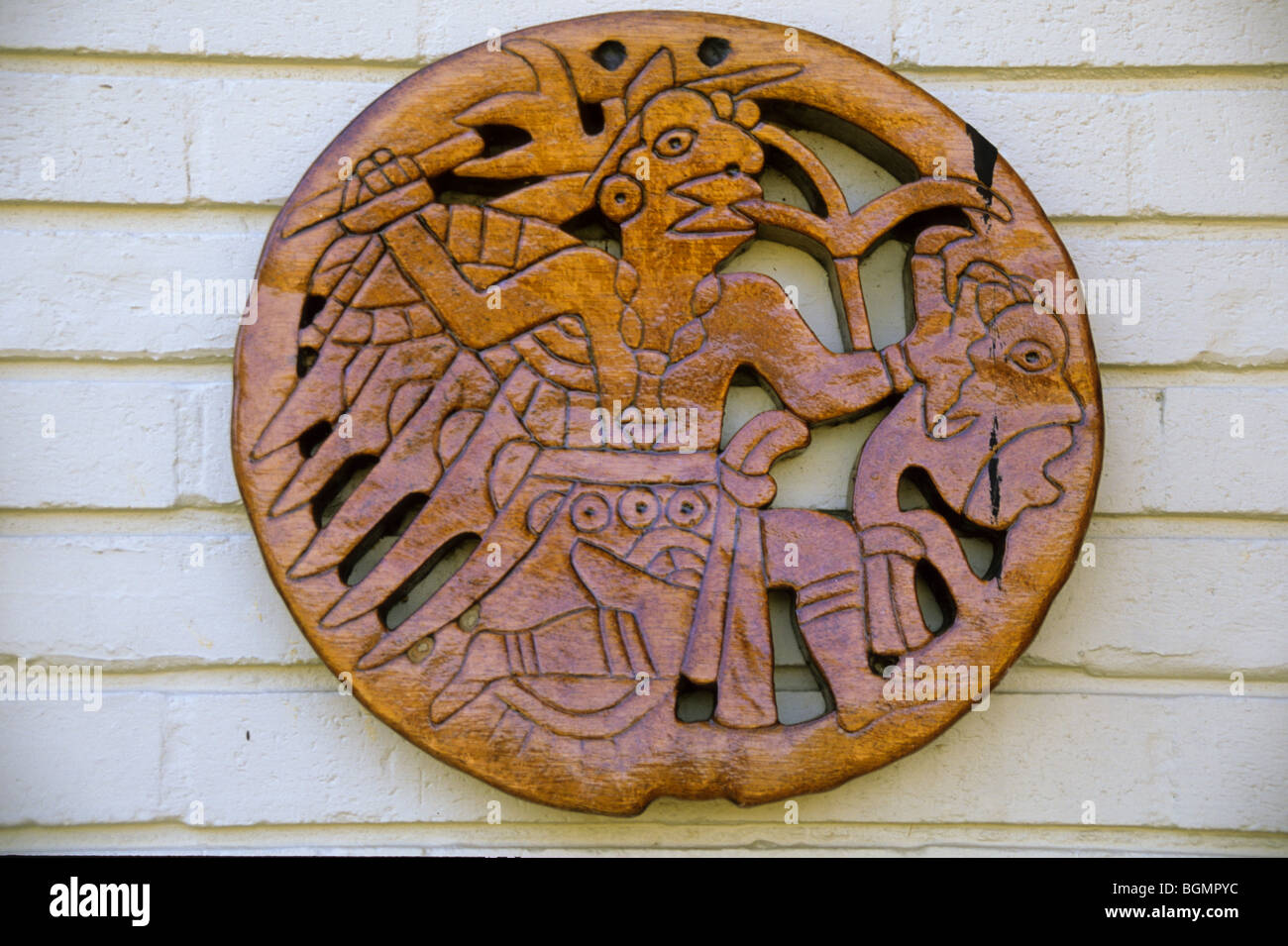 Etowah Indian Mounds State Historic museum displays intricately carved