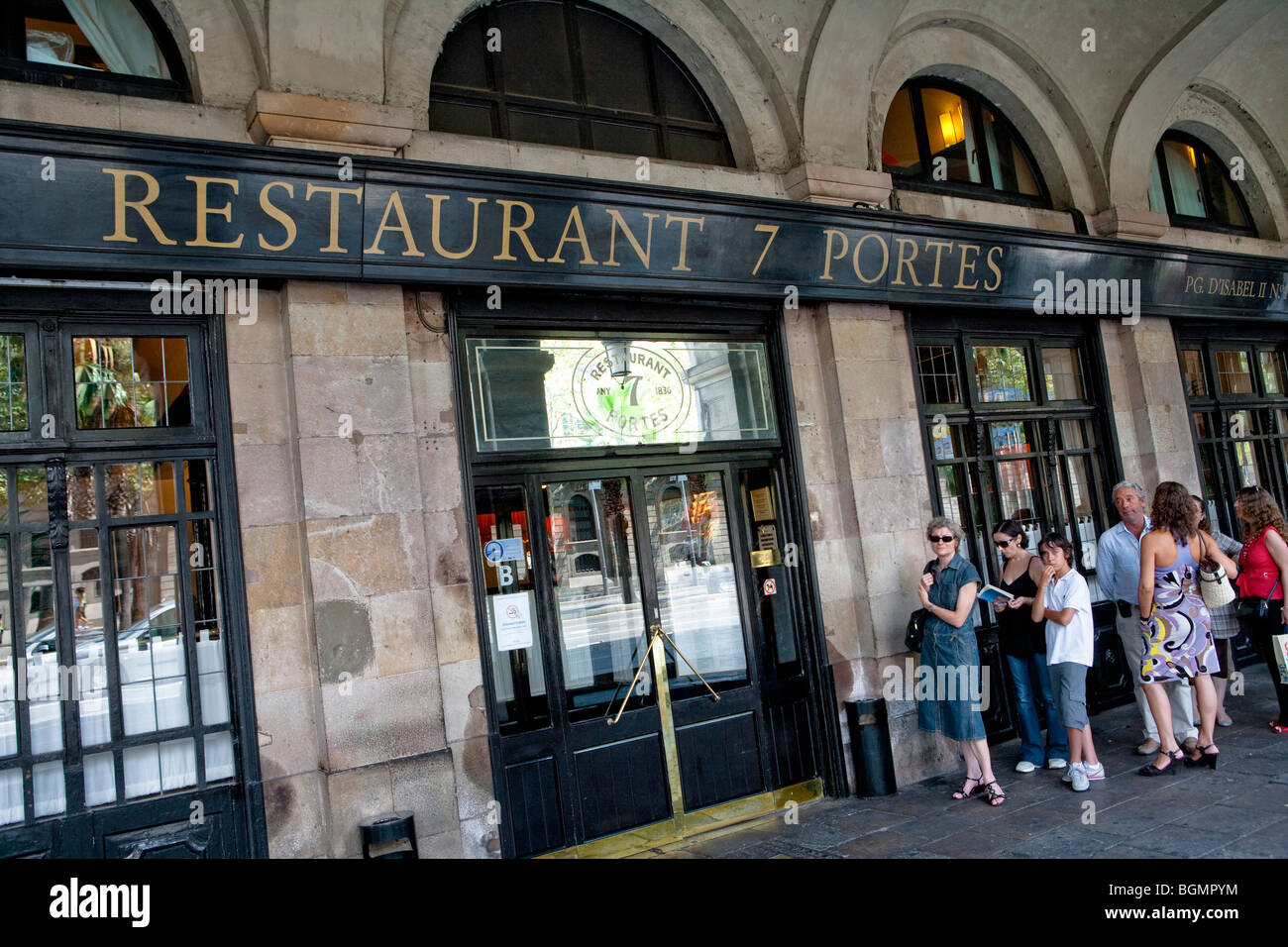 Barcelona - Restaurant 7 Portes - La Ribera district Stock Photo