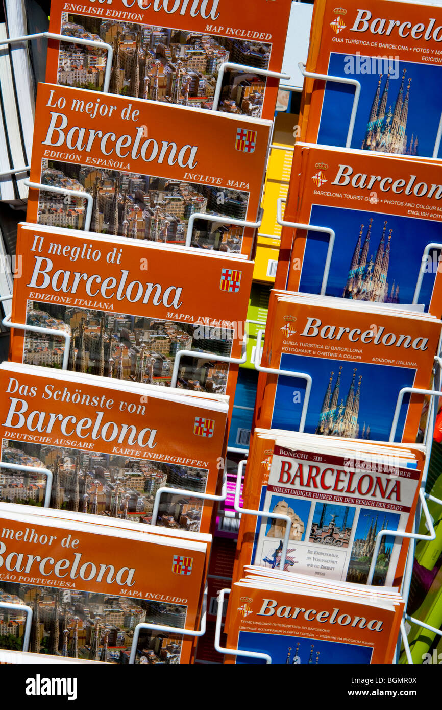 Barcelona Guide books Stock Photo Alamy