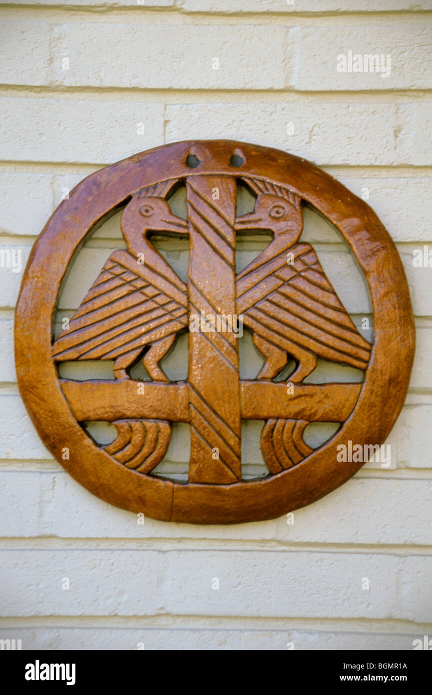 Etowah Indian Mounds State Historic museum displays intricately carved