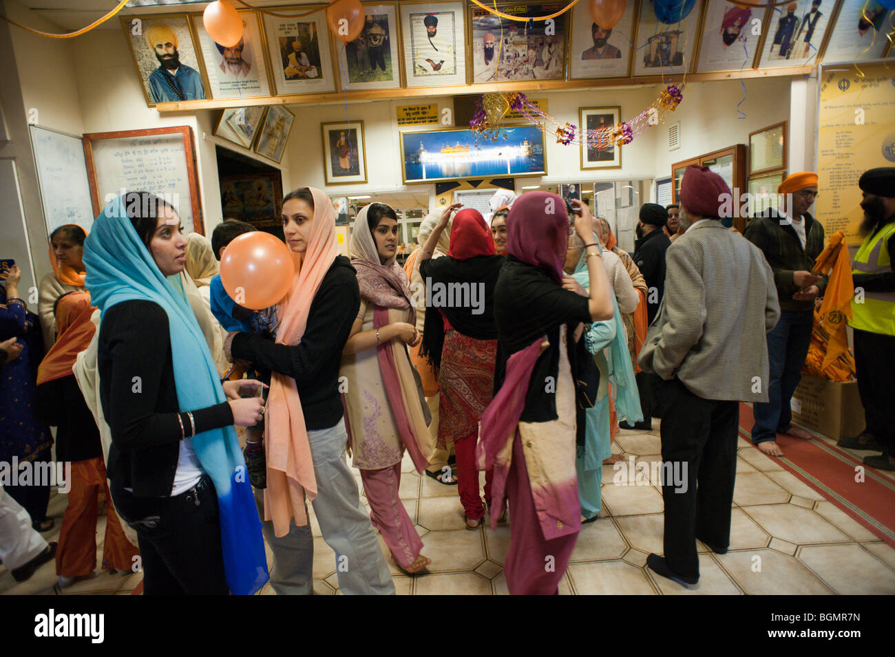 Entrance hall of Gurdwara Sri Guru Singh Sabha Slough at Vaisakhi as